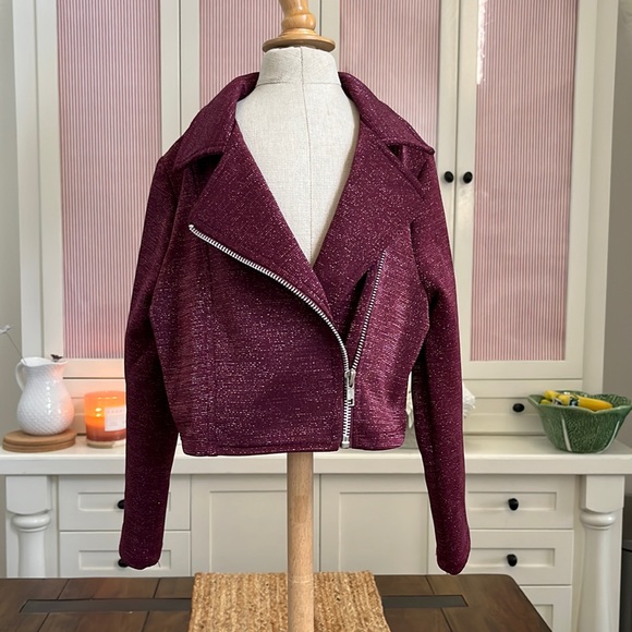 Little Girls Sparkly Purple Coat - Picture 2 of 5